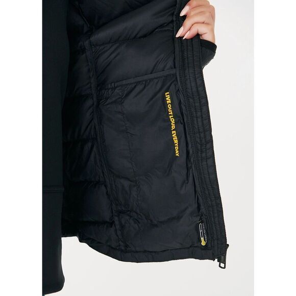 NWOT Lole Emeline Black Down Puffer Jacket Women’s Size Large Hooded Waterproof - Picture 4 of 9